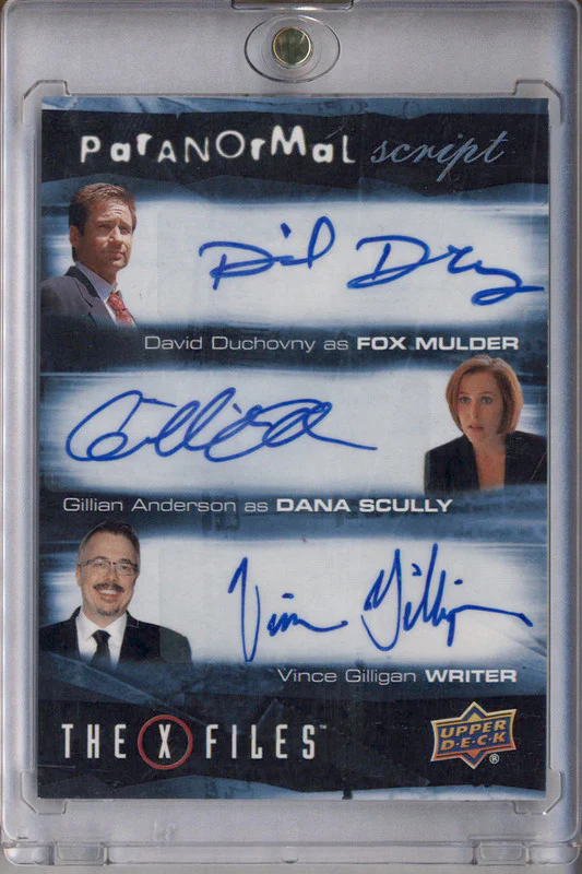 2018 The X-Files Triple Auto David Duchovny Gillian Anderson Vince Gilligan