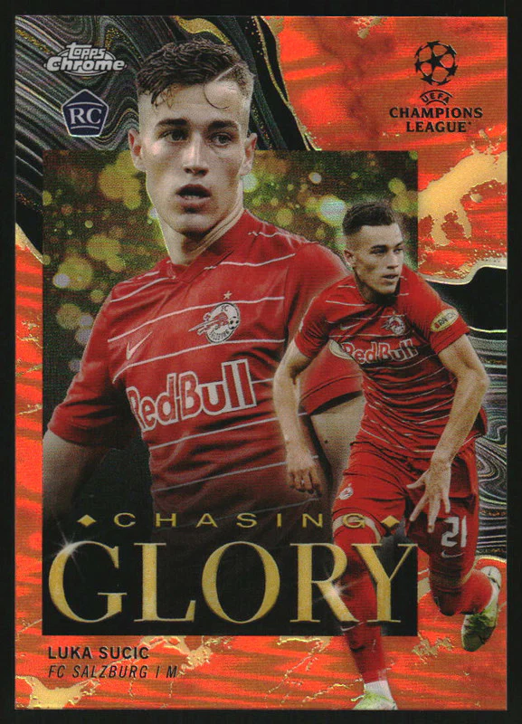2021 Topps Chrome Champions Chasing Glory Orange Refractors Luka Sucic RC /25