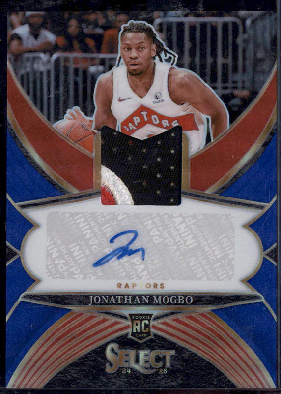 2024-25 Panini Mosaic Rookie Jersey Autographs Blue Jonathan Mogbo RC Auto /49