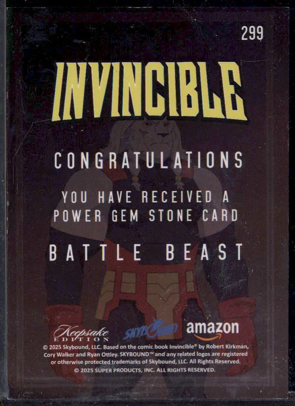 2025 Keepsake Collection Invincible Season 1 Power Gemstones #299 Battle Beast - Image 2