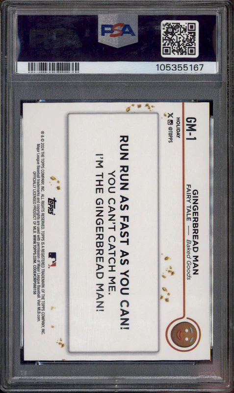 2024 Topps Holiday #GM1 Gingerbread Man RC Rookie PSA 10 - Image 2
