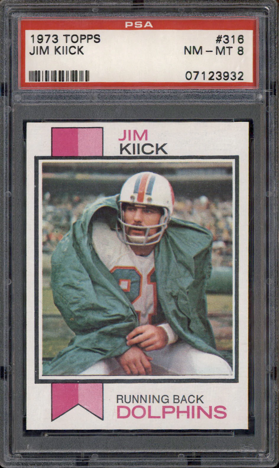 1973 Topps #316 Jim Kiick PSA 8