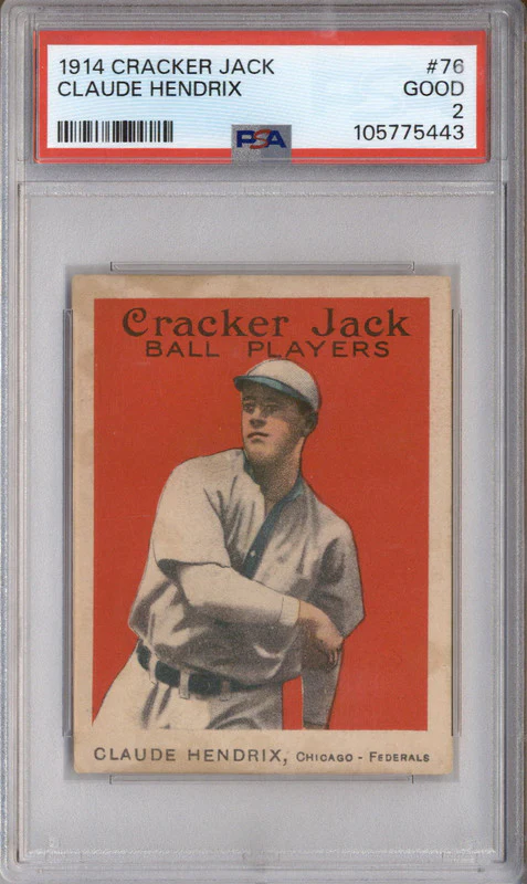 1914 Cracker Jack #76 Claude Hendrix PSA 2
