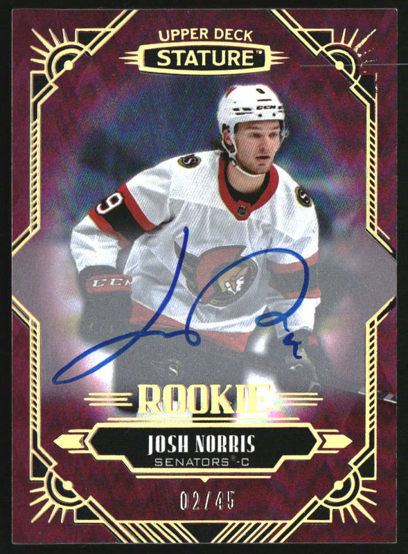 2020-21 Upper Deck Stature Autographs Red #195 Josh Norris RC Auto /45