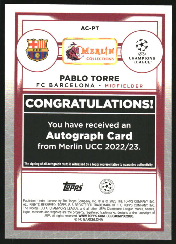 2022 Topps Merlin Chrome Autographs Orange Refractor Pablo Torre RC Auto /25 - Image 2