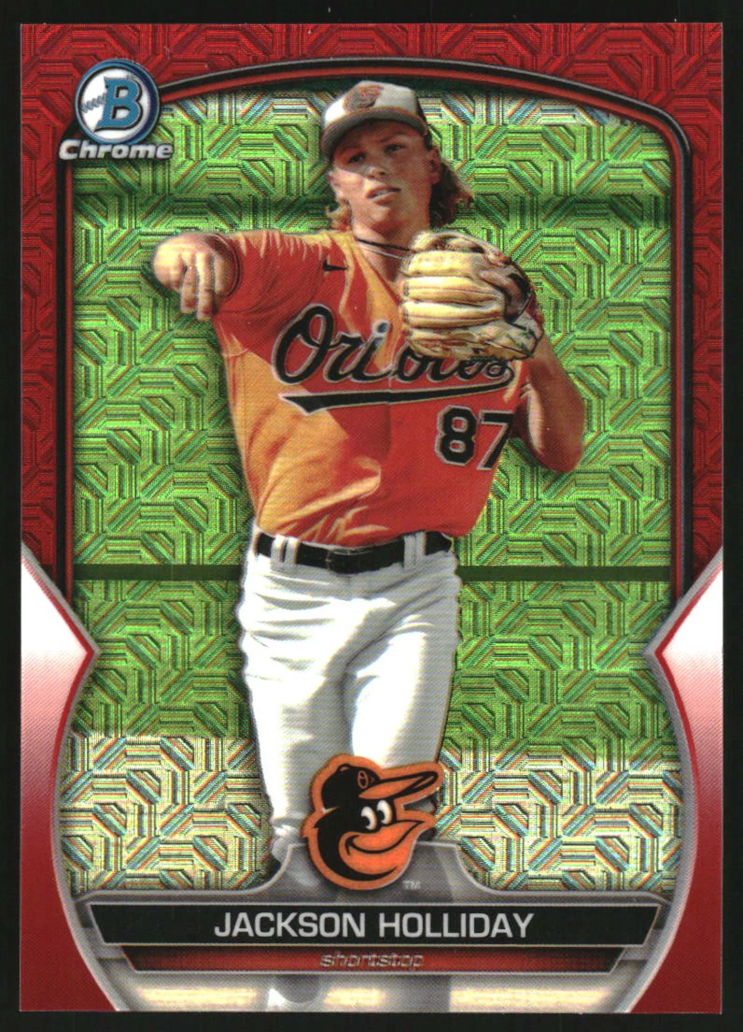 2023 Bowman Chrome Prospects Mega Box Red Refractor #BCP-227 Jackson Holliday /5