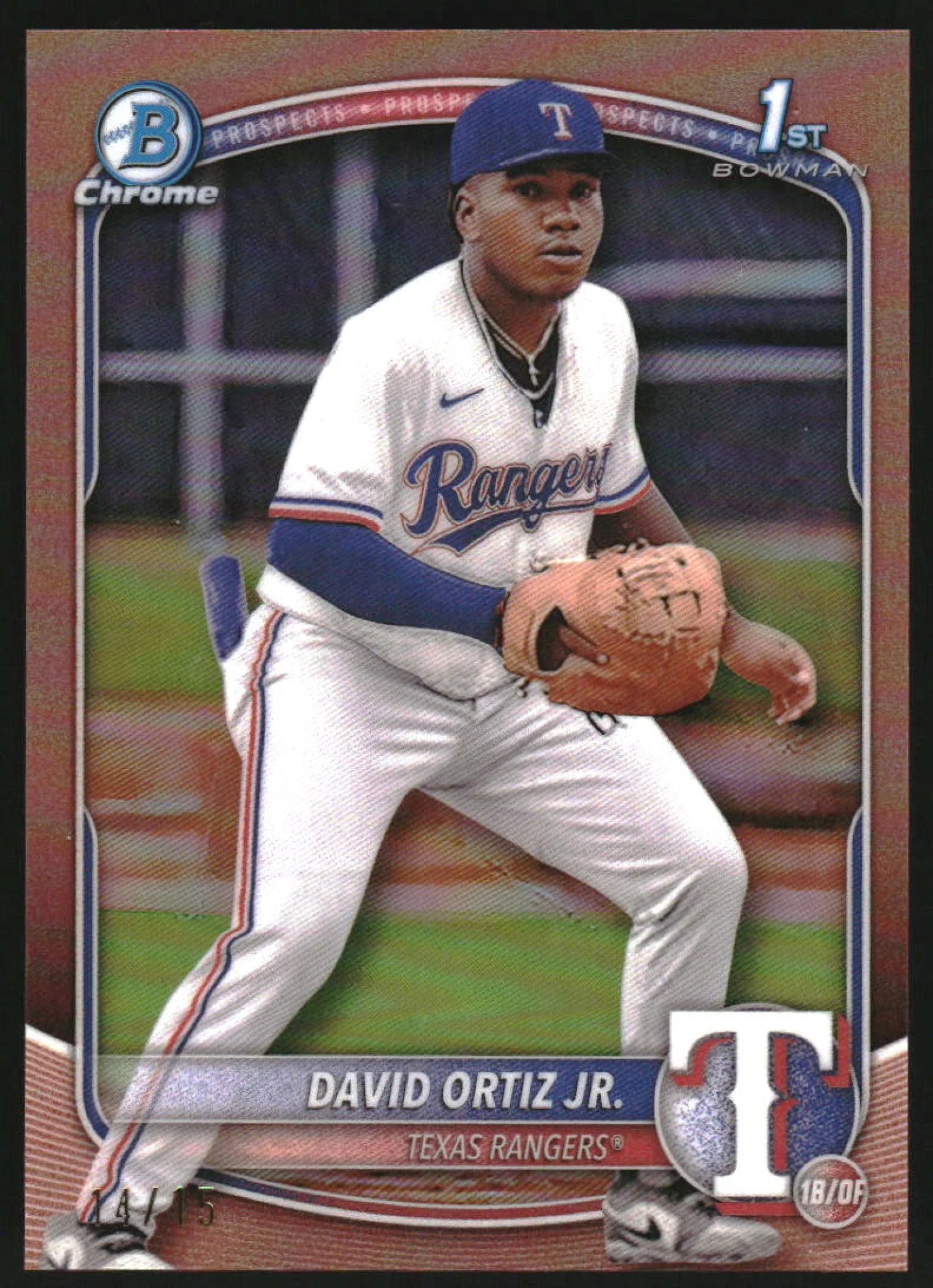 2025 Bowman Chrome Prospects Rose Gold Refractors #BCP29 David Ortiz Jr. RC /15