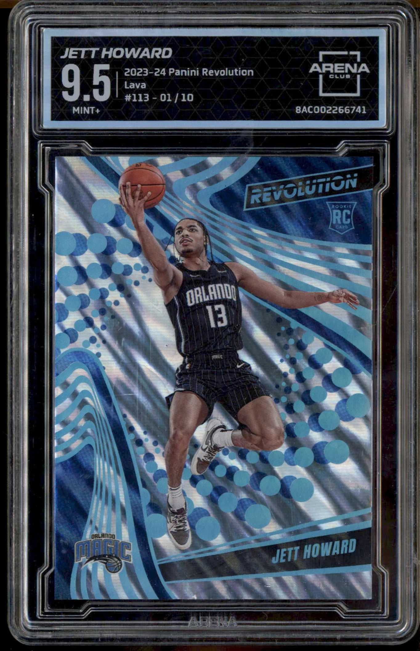 2023-24 Panini Revolution Lava #113 Jett Howard RC /10 Arena Club 9.5