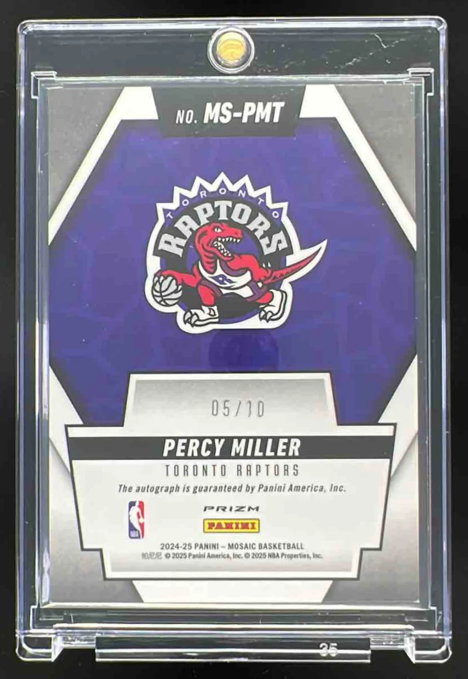 2024-25 Panini Mosaic Scripts Gold #MS-PMT Percy Miller Auto /10 - Image 2