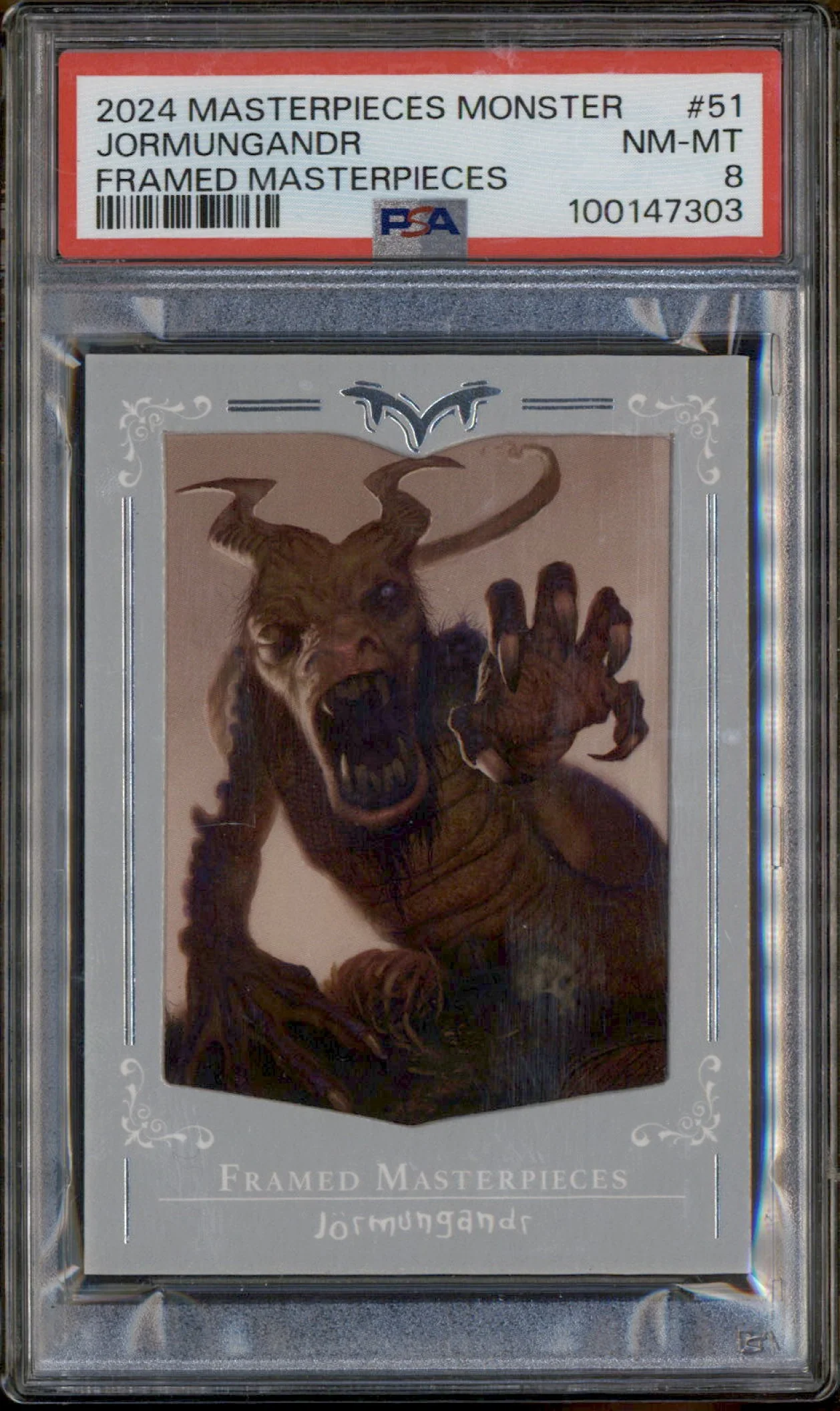 2024 Masterpieces Monster Framed Masterpieces #51 Jormungandr /49 PSA 8