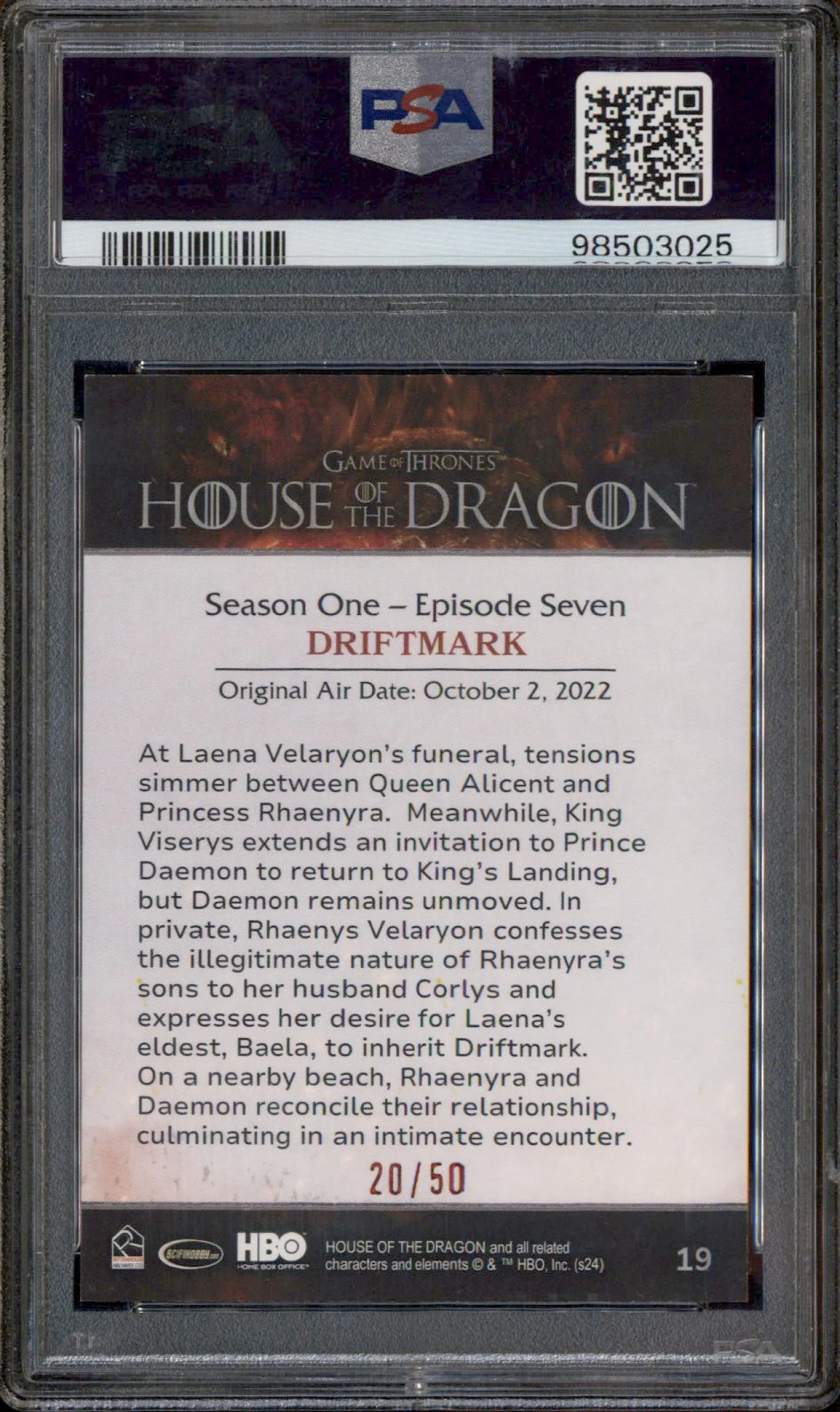 2024 Game of Thrones House of the Dragon Red Foil #19 Driftmark /50 PSA 8 - Image 2