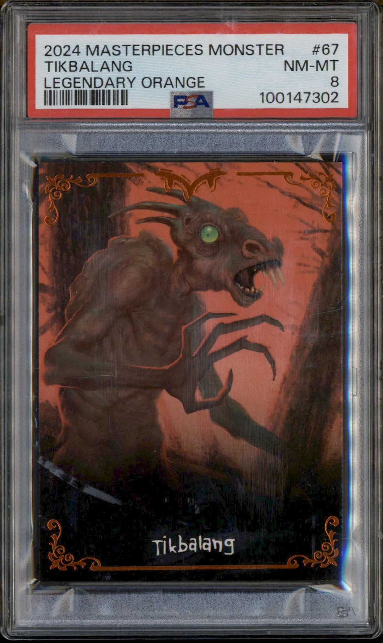 2024 Masterpieces Monster Legendary Orange #67 Tikbalang /35 PSA 8