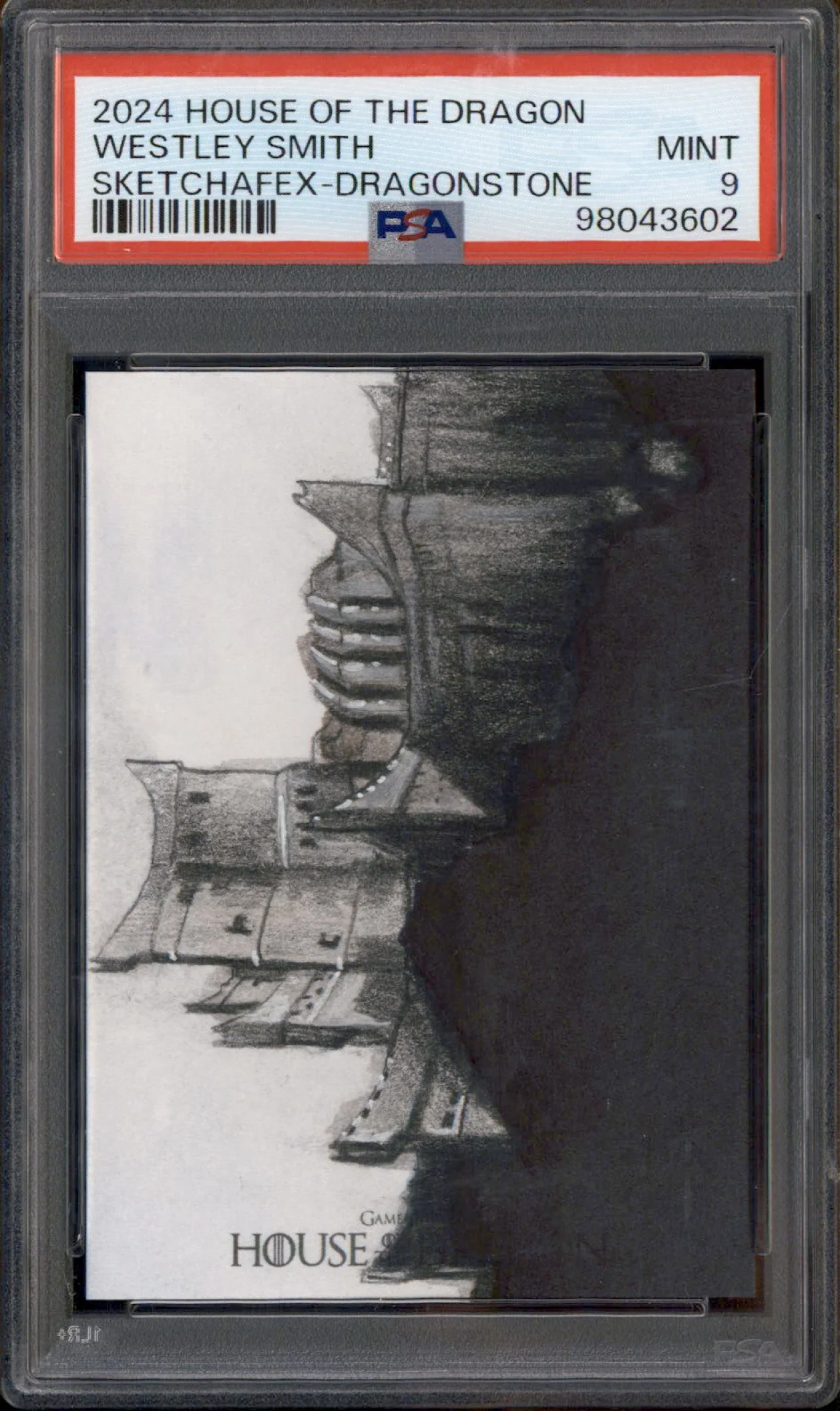 2024 House of the Dragon Sketchafex Dragonstone Westley Smith 1/1 PSA 9
