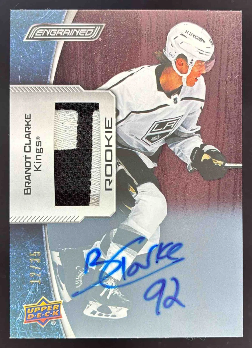2023-24 Upper Deck Engrained Memorabilia Auto Mahogany Brandt Clarke RC Auto /35