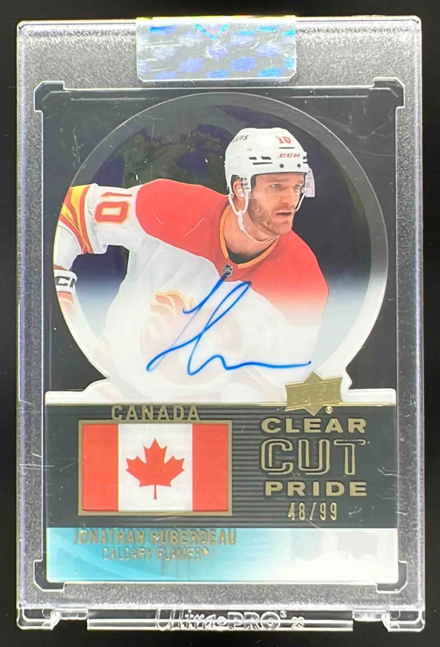 2024-25 Upper Deck Clear Cut Pride of Canada #PC-JH Jonathan Huberdeau Auto /99