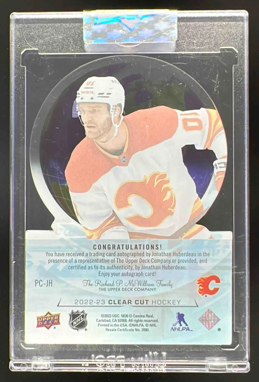 2024-25 Upper Deck Clear Cut Pride of Canada #PC-JH Jonathan Huberdeau Auto /99 - Image 2