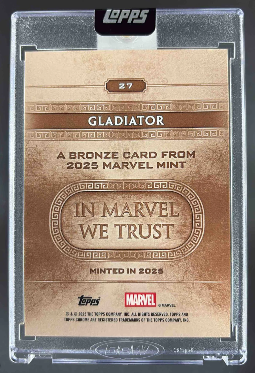 2025 Topps Mint Marvel Chrome Refractor #27 Gladiator Bronze /100 - Image 2