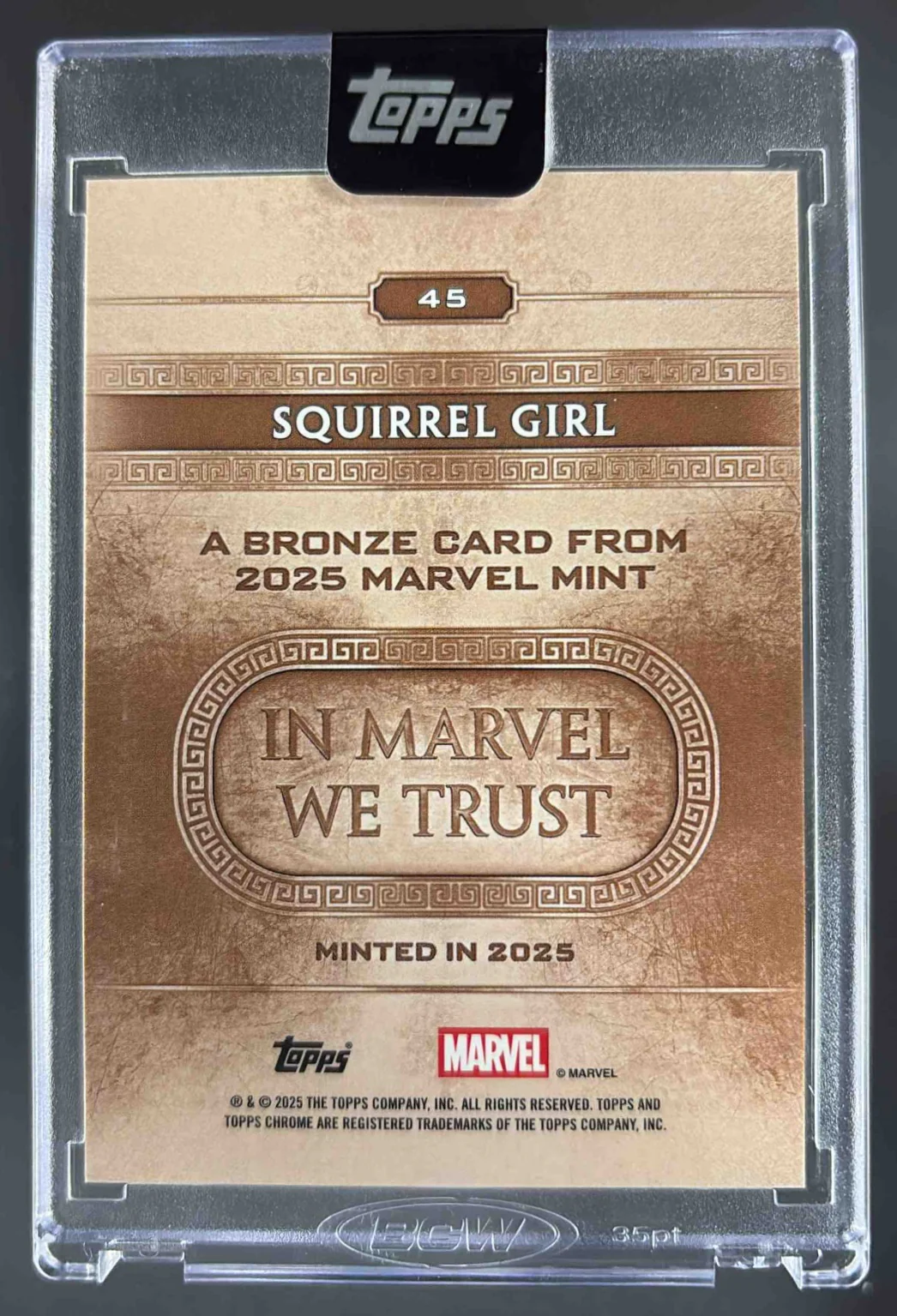2025 Topps Mint Marvel Chrome Refractor #45 Squirrel Girl Bronze /100 - Image 2
