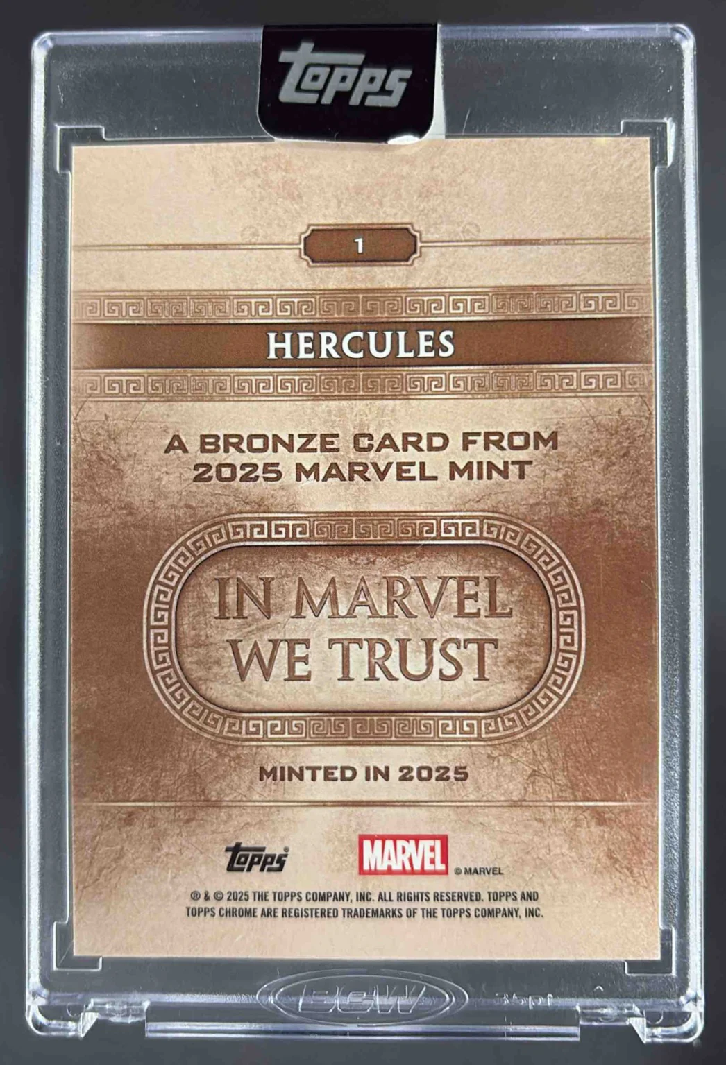 2025 Topps Mint Marvel Chrome Refractor #1 Hercules Bronze /100 - Image 2