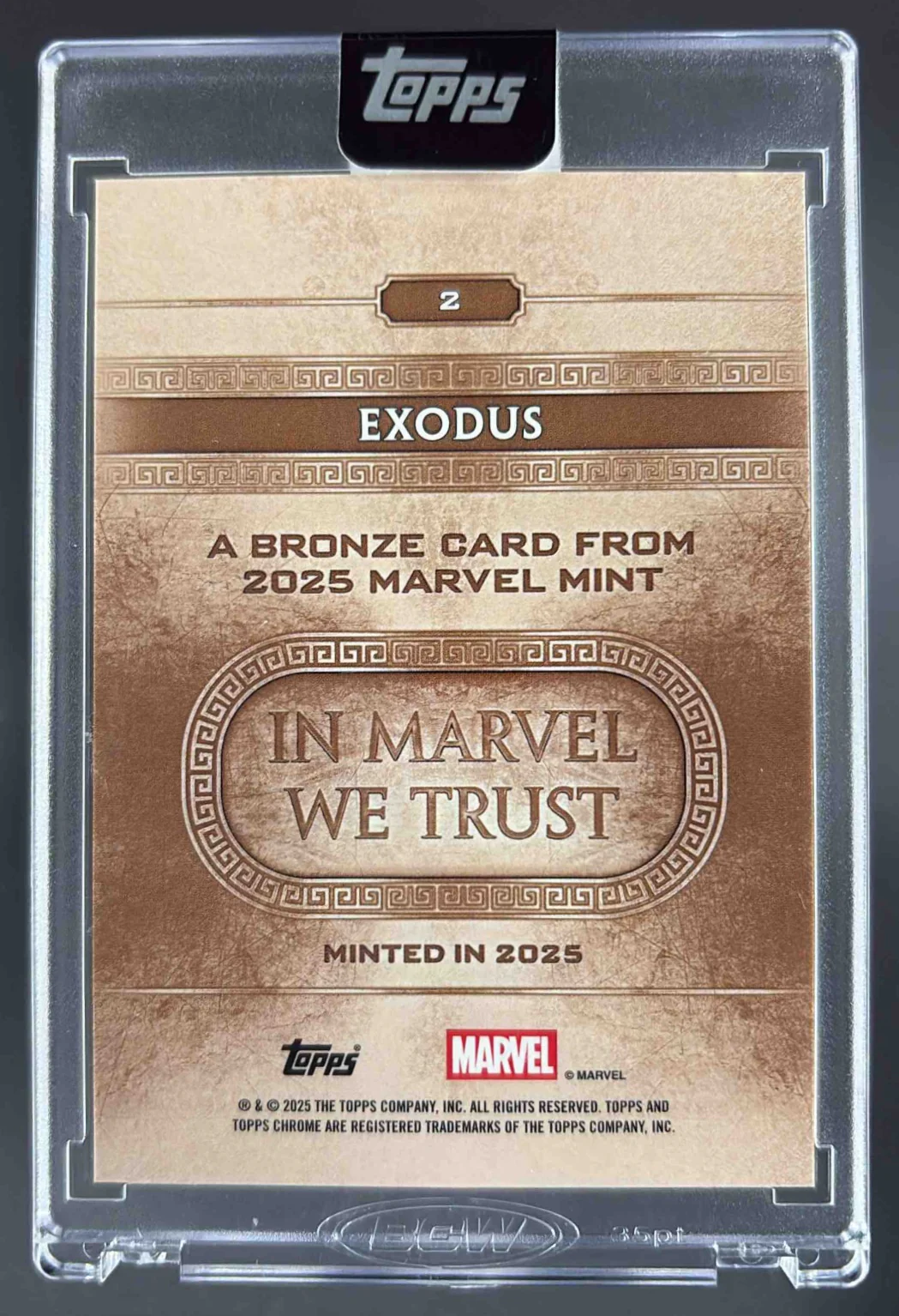 2025 Topps Mint Marvel Chrome Refractor #2 Exodus Bronze /100 - Image 2