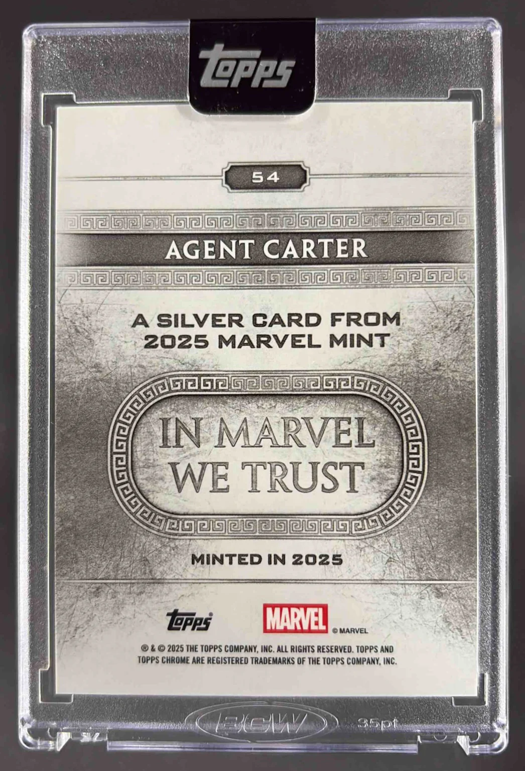 2025 Topps Mint Marvel Chrome Refractor #54 Agent Carter Silver /75 - Image 2