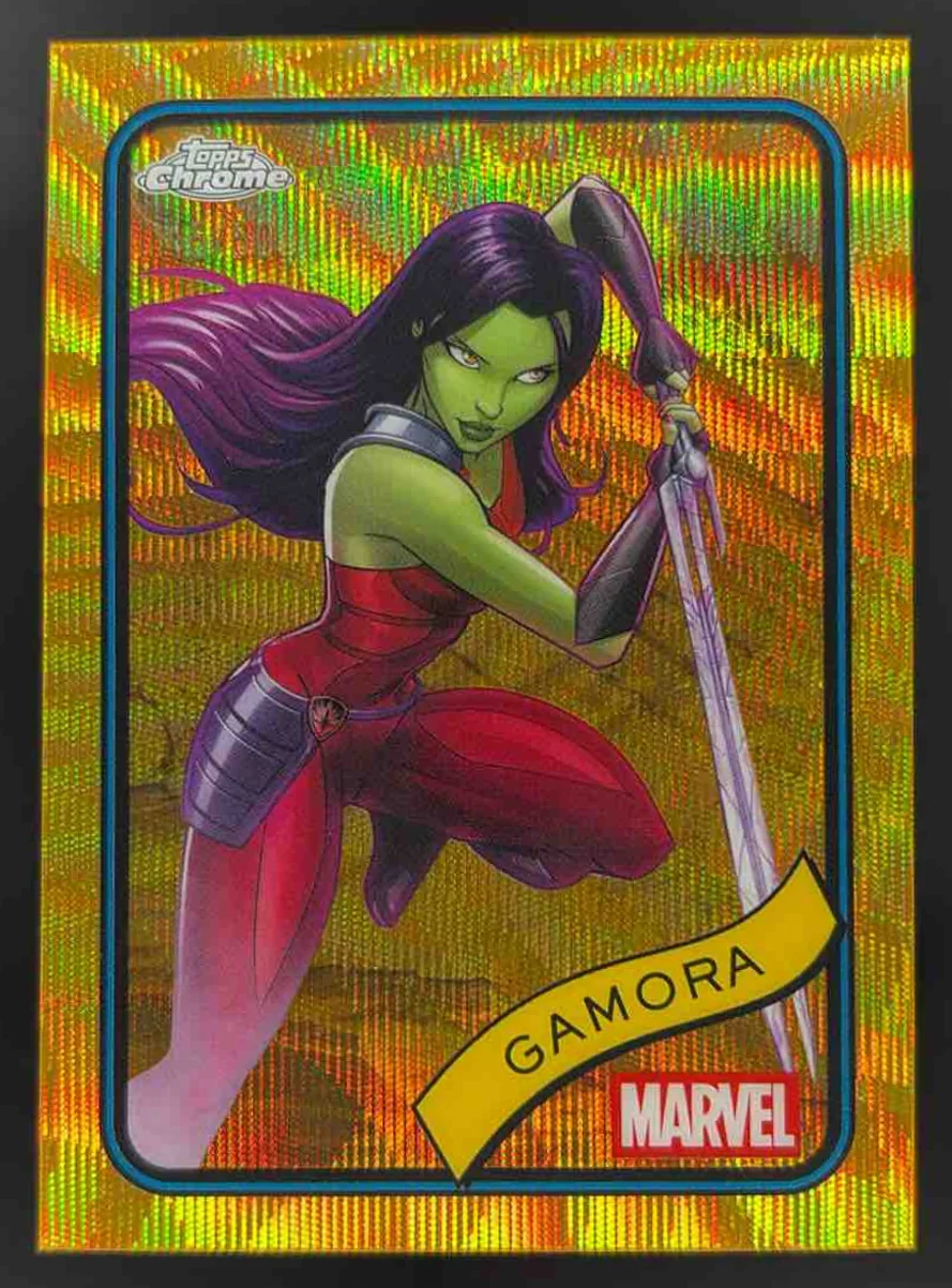 2025 Topps Chrome Marvel Gold Wave Refractor #140 Gamora /50