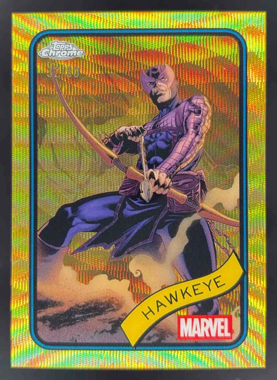2025 Topps Chrome Marvel Gold Wave Refractor #133 Hawkeye /50