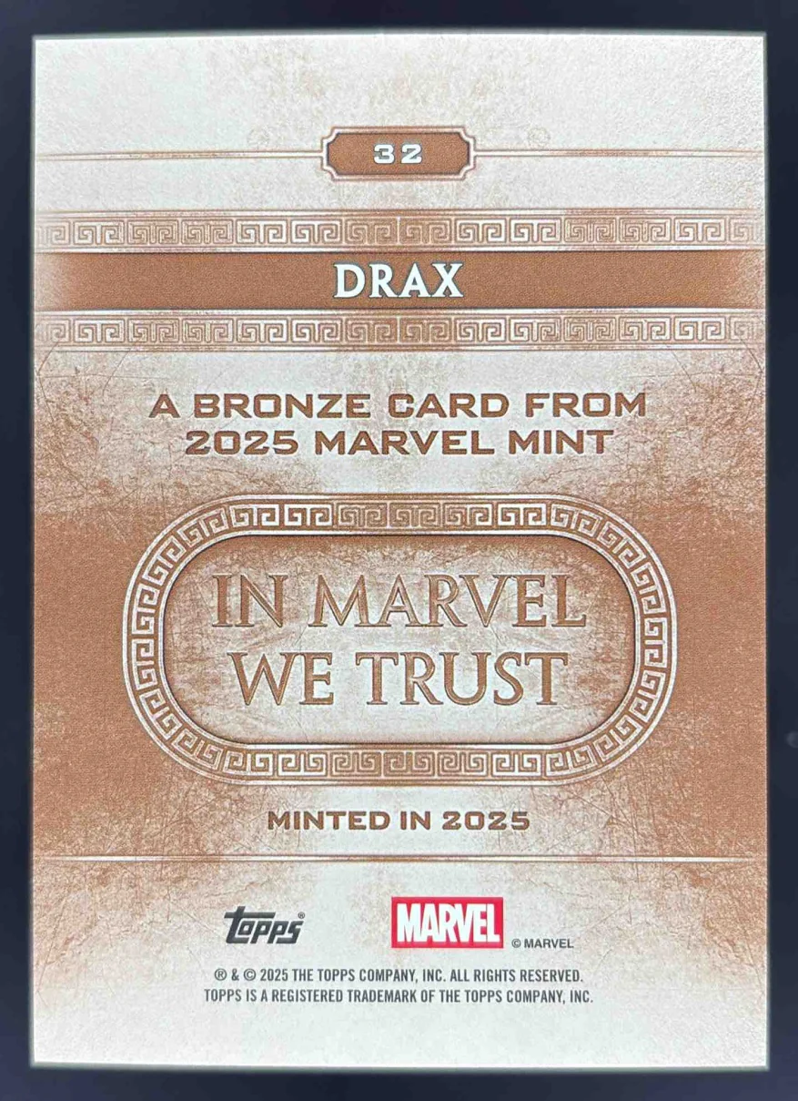 2025 Topps Mint Marvel Green Mint Foil #32 Drax Bronze /75 - Image 2