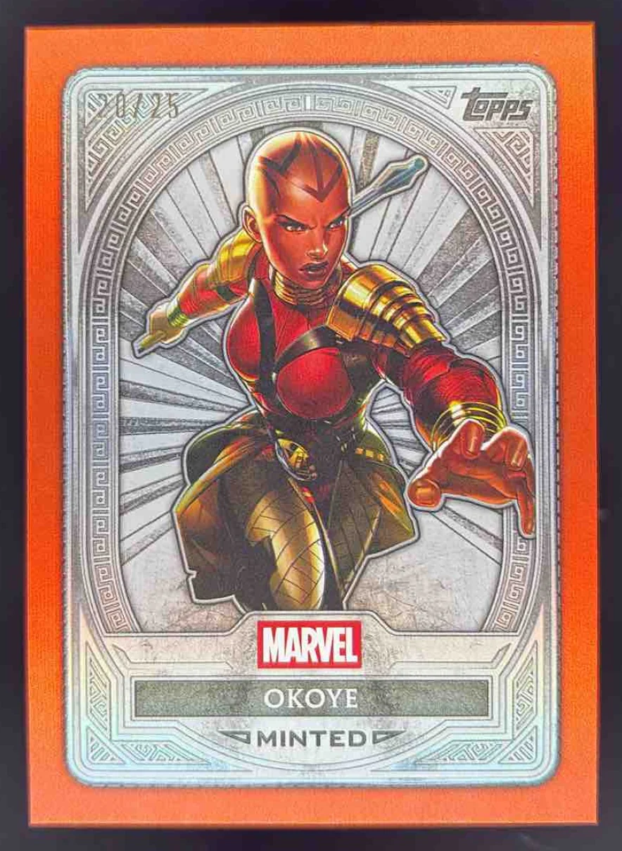 2025 Topps Mint Marvel Orange Foil #57 Okoye Silver /25