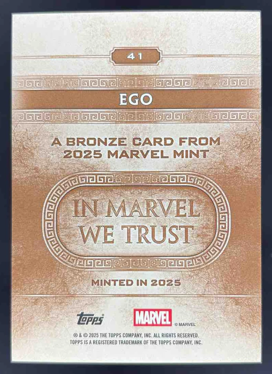 2025 Topps Mint Marvel Gold Foil #41 Ego Bronze /50 - Image 2