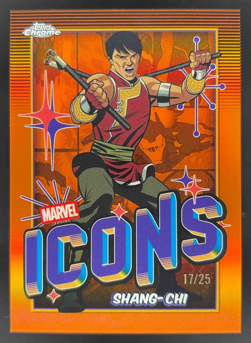 2025 Topps Chrome Marvel Marvel Icons Orange Refractor #MI-9 Shang-Chi /25