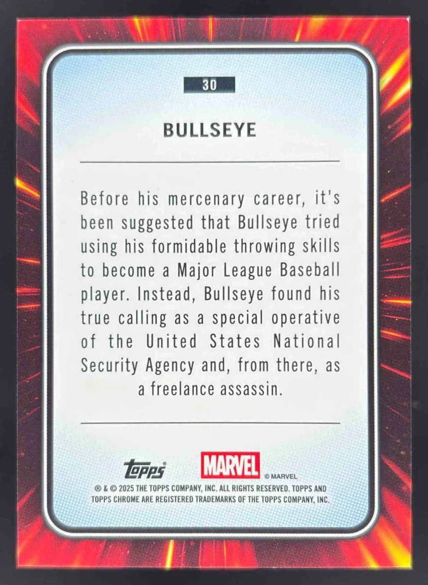 2025 Topps Chrome Marvel Gold Wave Refractor #30 Bullseye /50 - Image 2
