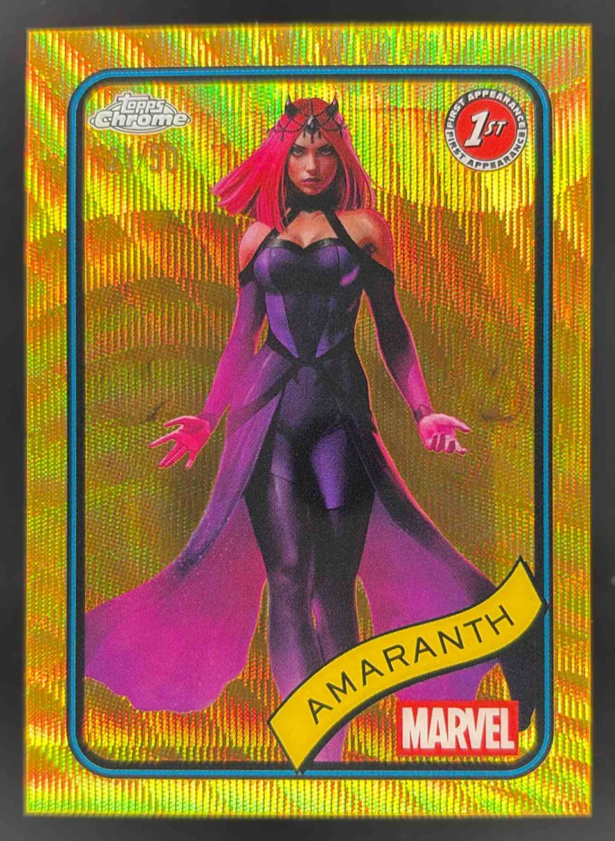2025 Topps Chrome Marvel Gold Wave Refractor #99 Amaranth /50