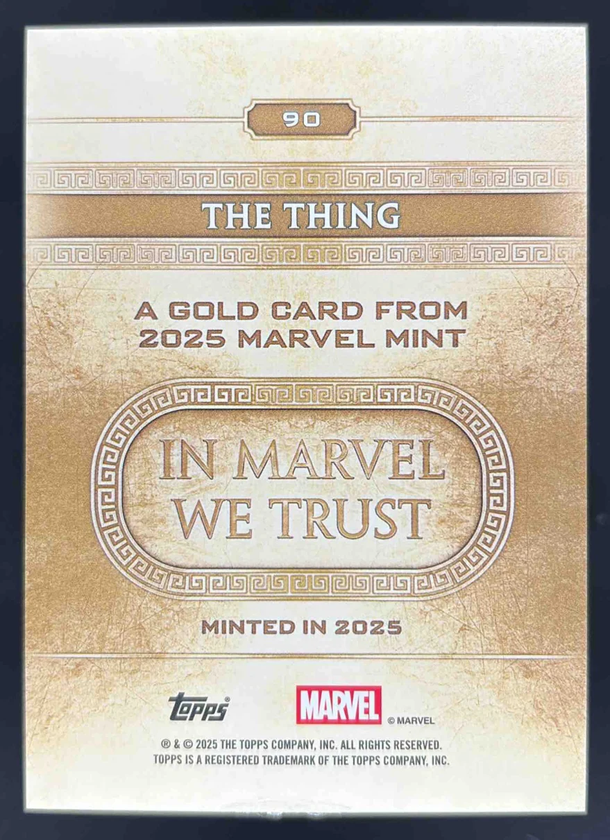 2025 Topps Mint Marvel Green Mint Foil #90 The Thing Gold /75 - Image 2