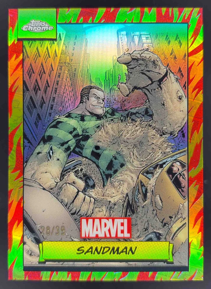 2024 Topps Chrome Marvel Human Torch Refractor #144 Sandman /39