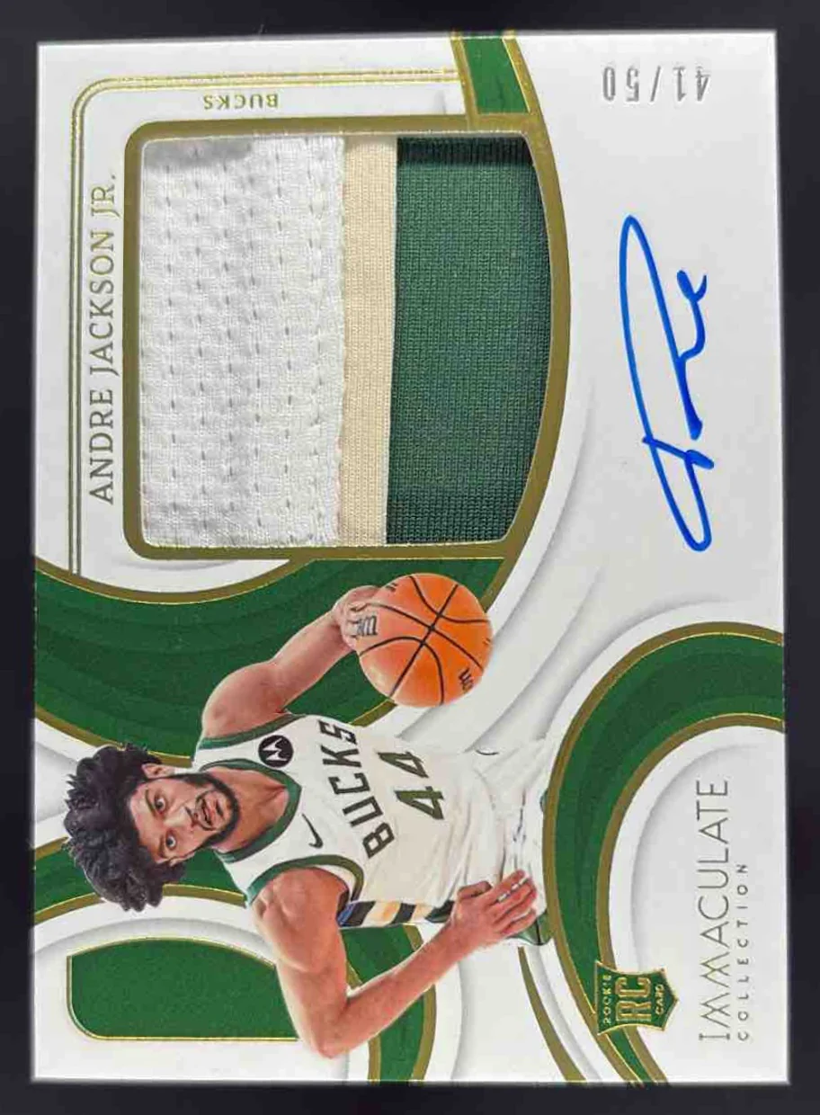 2023-24 Immaculate Premium Patch Autographs #PPA- Andre Jackson Jr. RC Auto /50