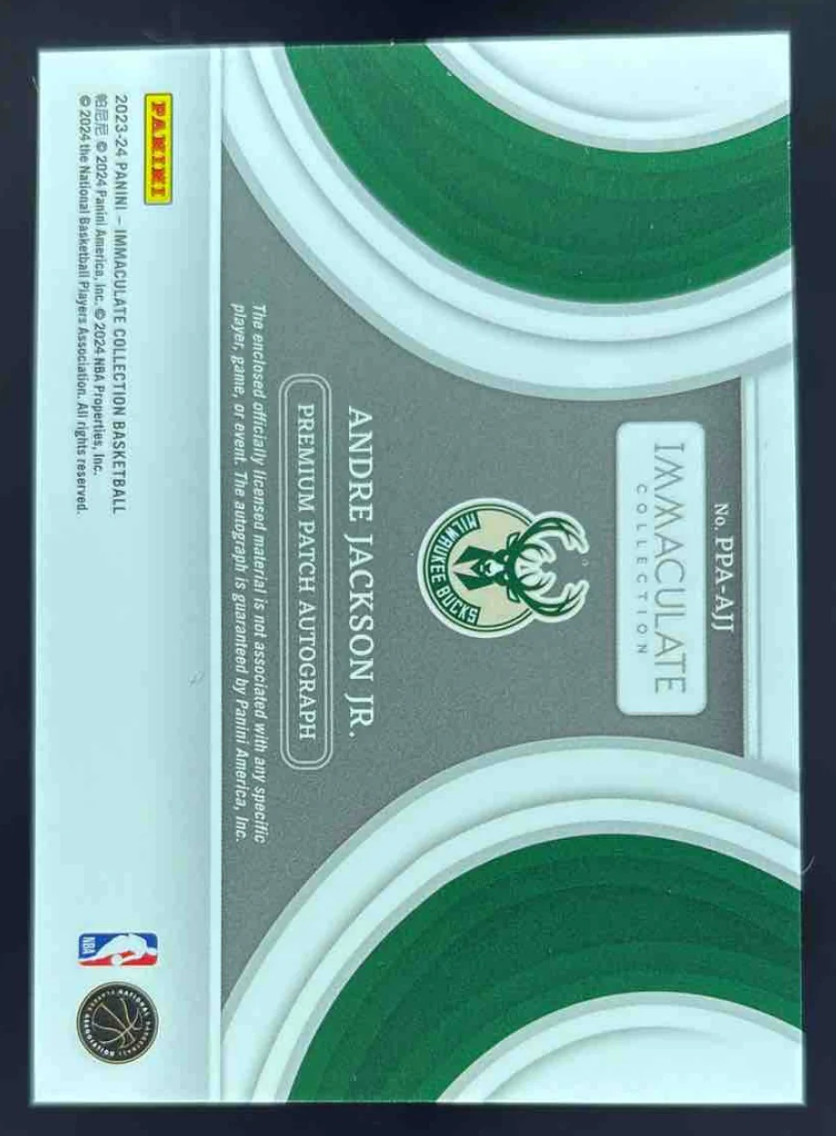2023-24 Immaculate Premium Patch Autographs #PPA- Andre Jackson Jr. RC Auto /50 - Image 2