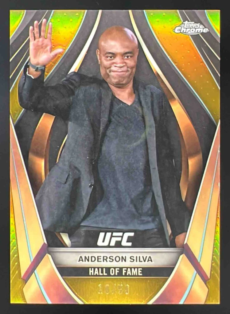2024 Topps Chrome UFC Embedded Gold Refractor #EMB-8 Anderson Silva /50