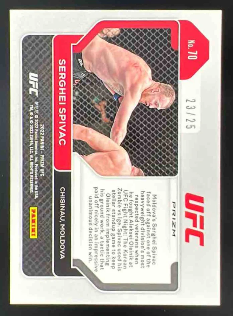 2022 Panini Prizm UFC Mojo Prizms #70 Serghei Spivac RC /25 - Image 2