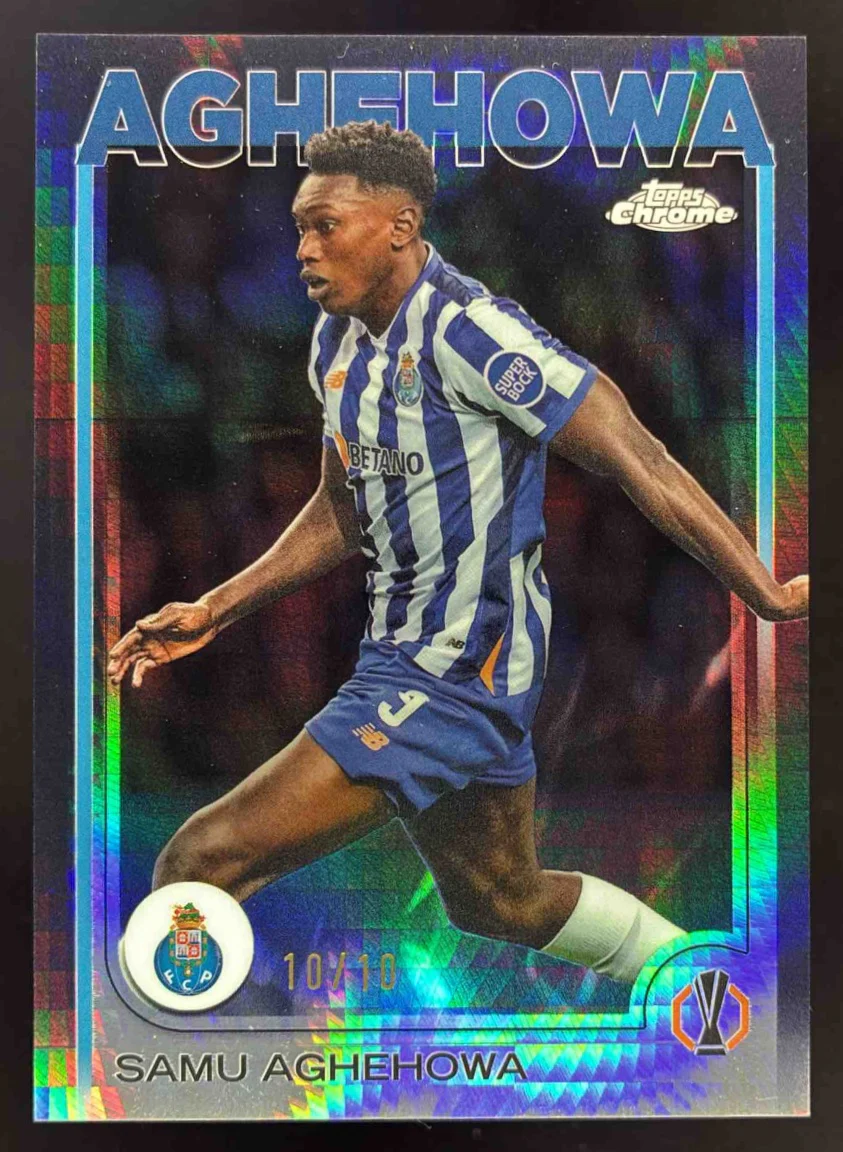 2024-25 Topps Chrome UEFA Black Prism Refractor #110 Samu Aghehowa /10