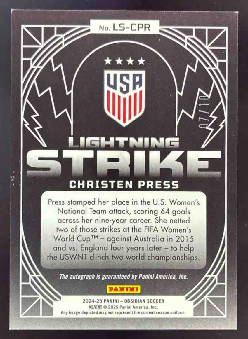 2024-25 Panini Obsidian Lightning Strike #LS-CPR Christen Press - Image 2
