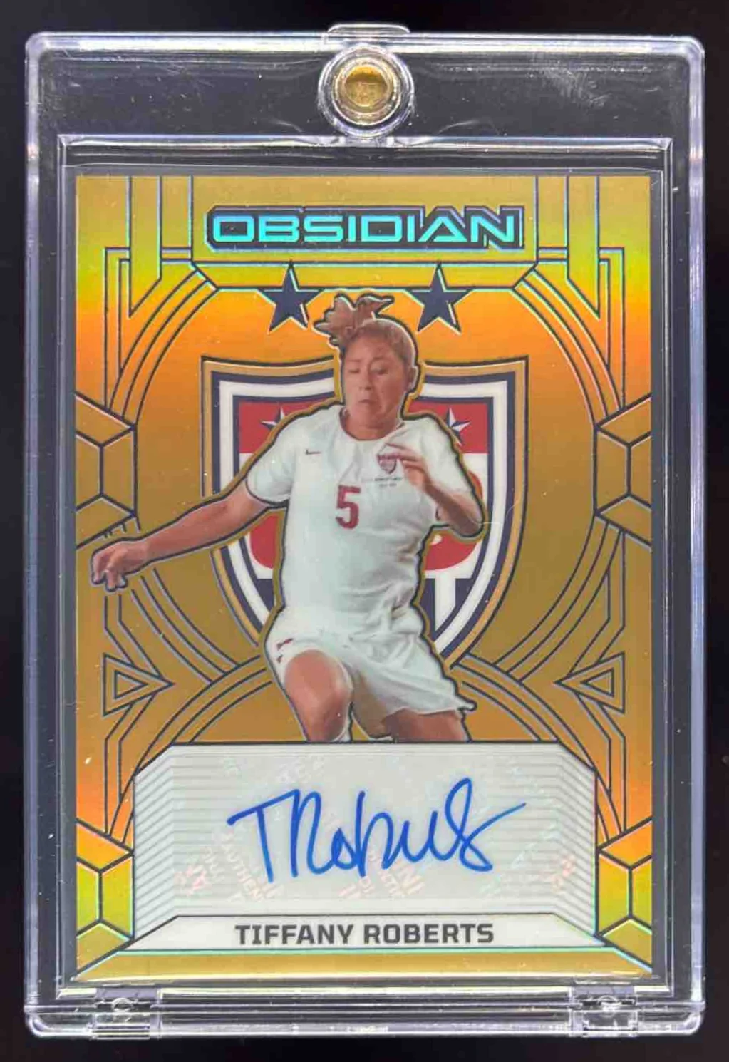 2024 Obsidian USWNT Class 99 Electric Etch Gold Flood Tiffany Roberts Auto /10
