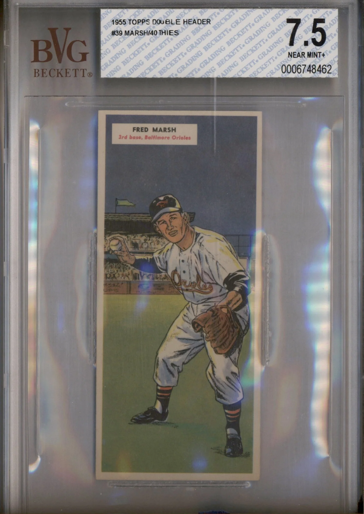 1955 Topps Double Header #39-40 Fred Marsh Vernon Thies BGS 7.5