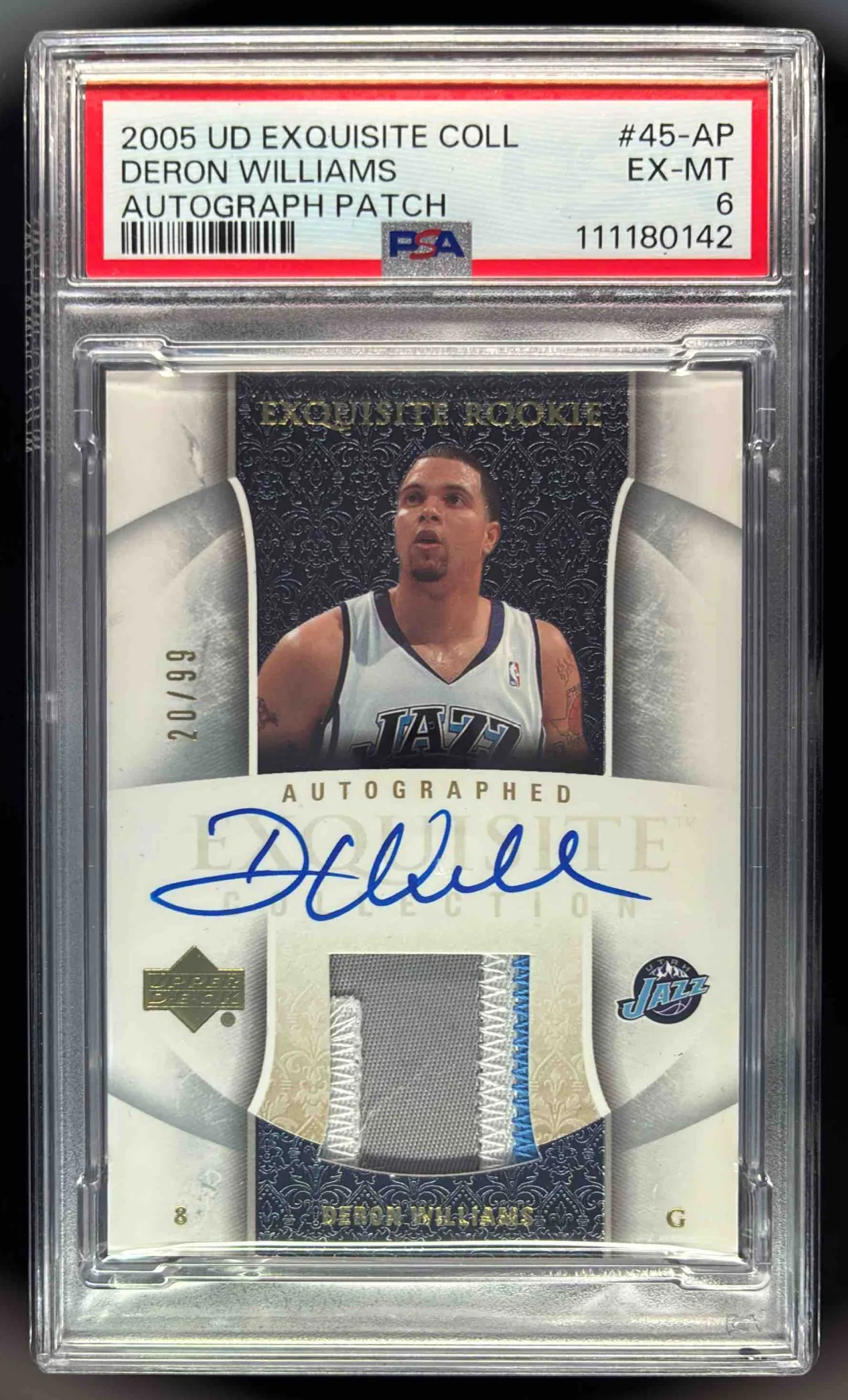 2005 Exquisite Collection #45-AP Deron Williams Autograph RC Auto /99 PSA 6