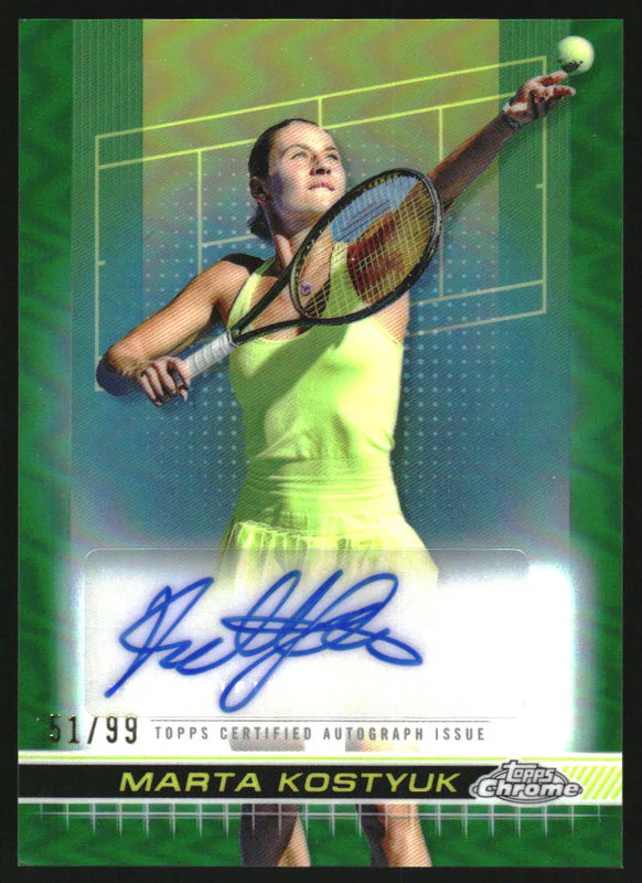 2024 Topps Chrome Tennis Autograph Green Grass Refractor Marta Kostyuk Auto /99
