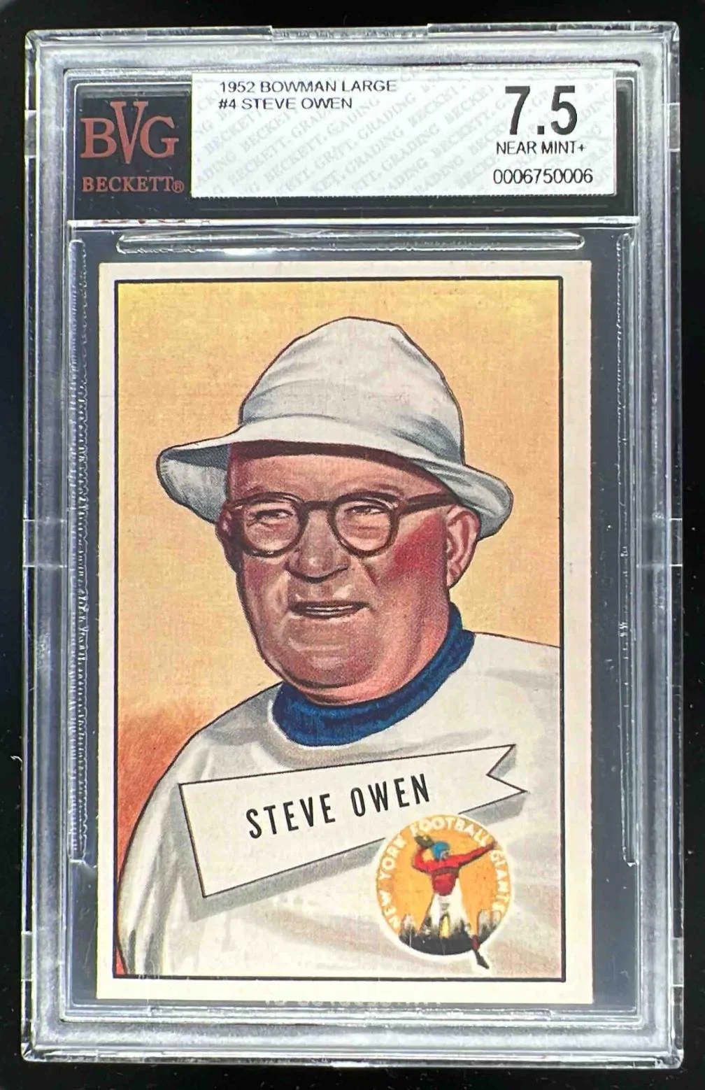 1952 Bowman Large #4 Steve Owen BGS 7.5