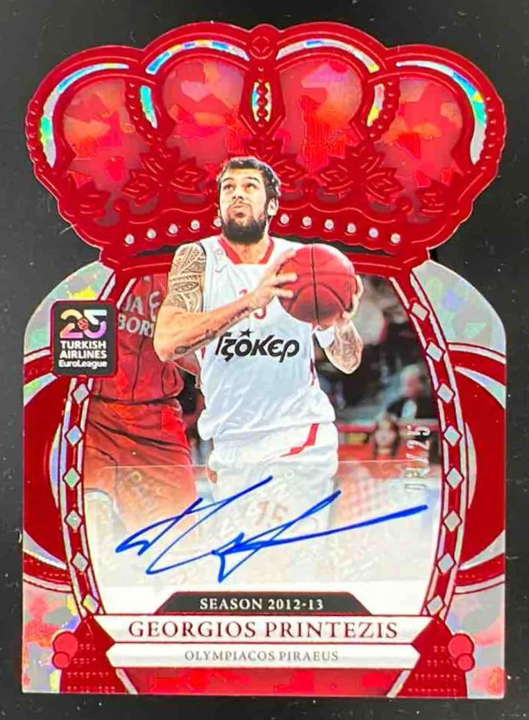 2024 Crown Royale EuroLeague Crown Crystal Red Georgios Printezis Auto /25