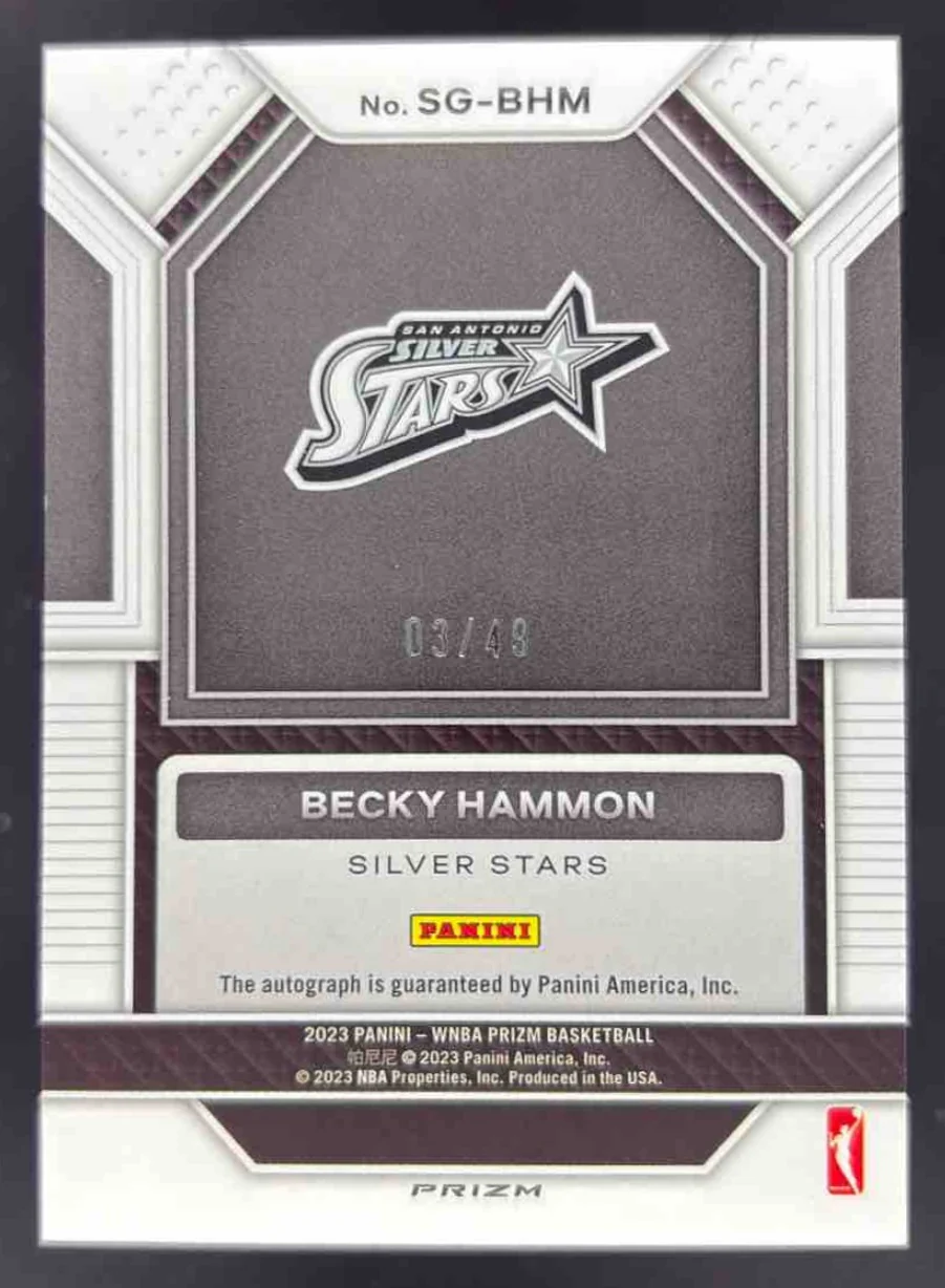 2023-24 Panini Prizm WNBA Signatures Blue #SG-BHM Becky Hammon Auto /49 - Image 2