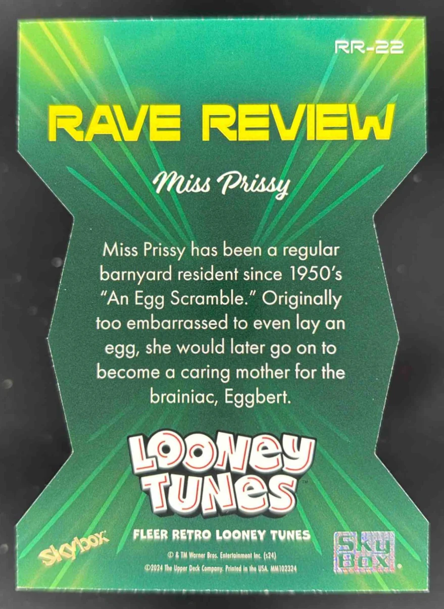 2024 Fleer Retro Looney Tunes Rave Review #RR-22 Miss Prissy - Image 2