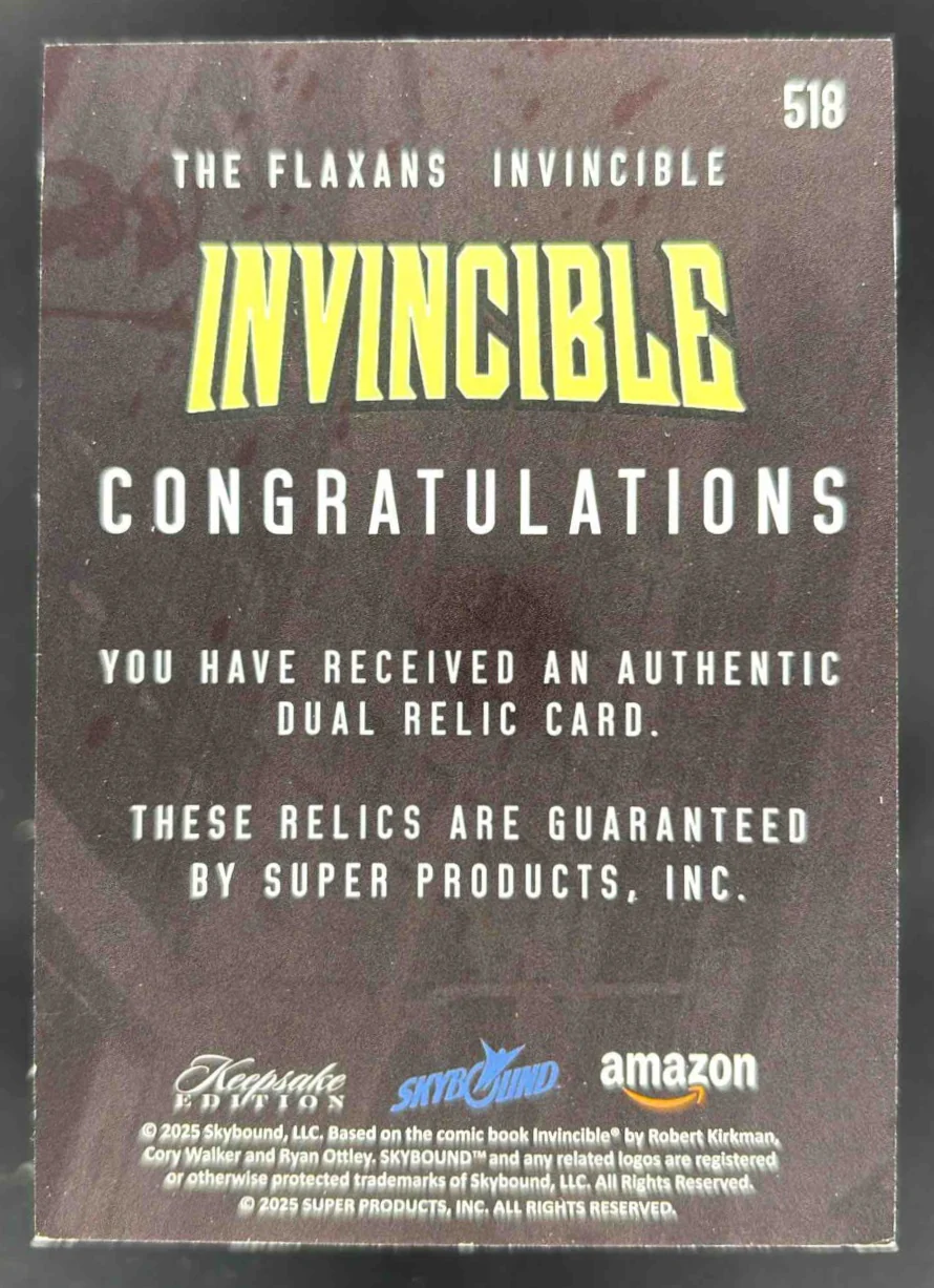 2025 Keepsake Invincible Dual Relic #518 The Flaxans Invincible /10 - Image 2